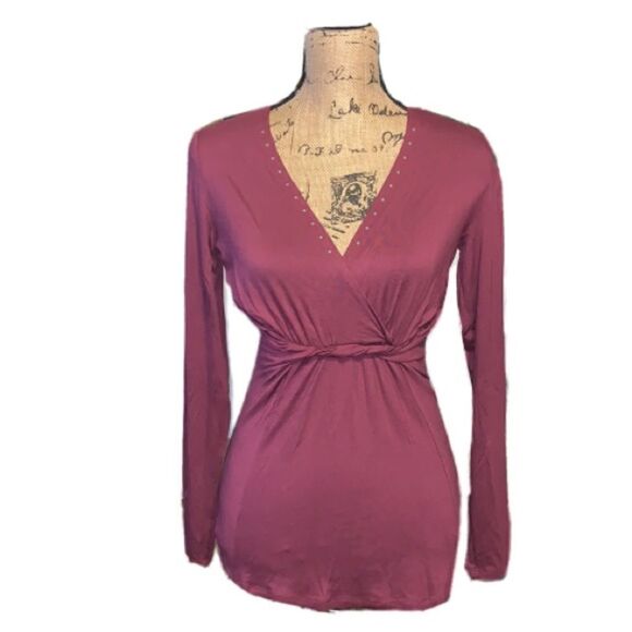 NWT Vertigo Paris Merlot top size M - Picture 1 of 4